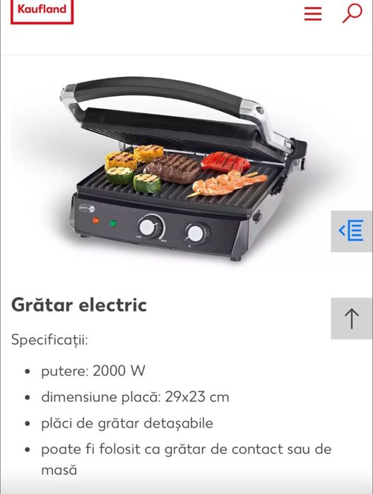Grătar electric gama Kaufland 2000W
