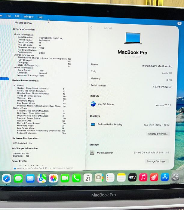MacBook Pro M1 Space Gray 8/256 - Noutbuk ( Макбук - Ноутбук )