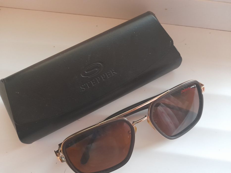 Ochelari de soare Carrera - aviator polarizati, Auriu, Negru