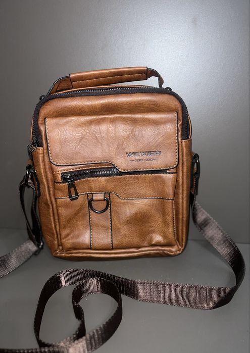 Geantă bărbați WEIXIER – piele naturala, umăr / crossbody, maro