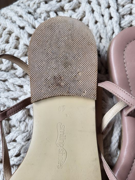Smiling Shoes sandale piele beige rose marimea 40
