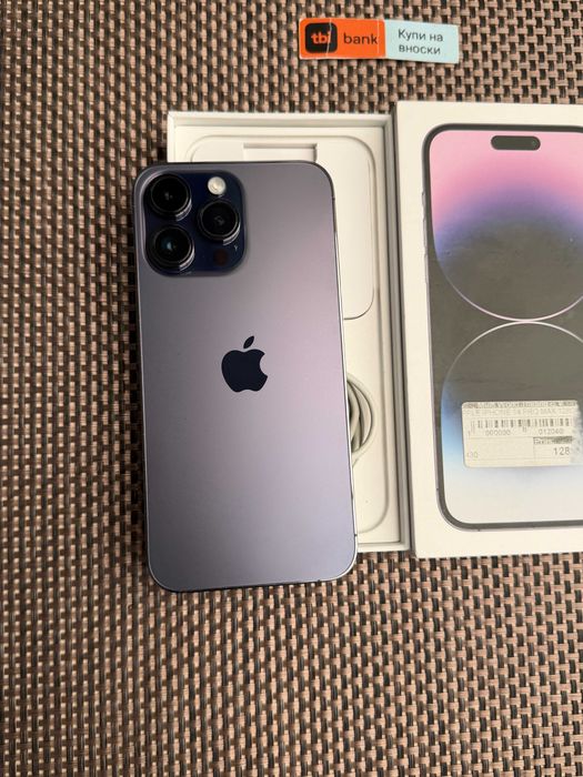 100% Батерия! iPhone 14 PRO MAX  Лизинг от 18€/мес deep purple 128gb лилав