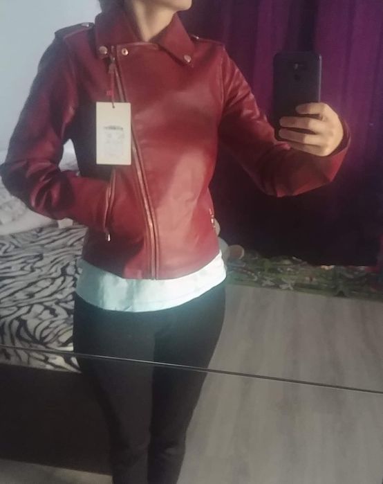 Geaca koton imitatie piele