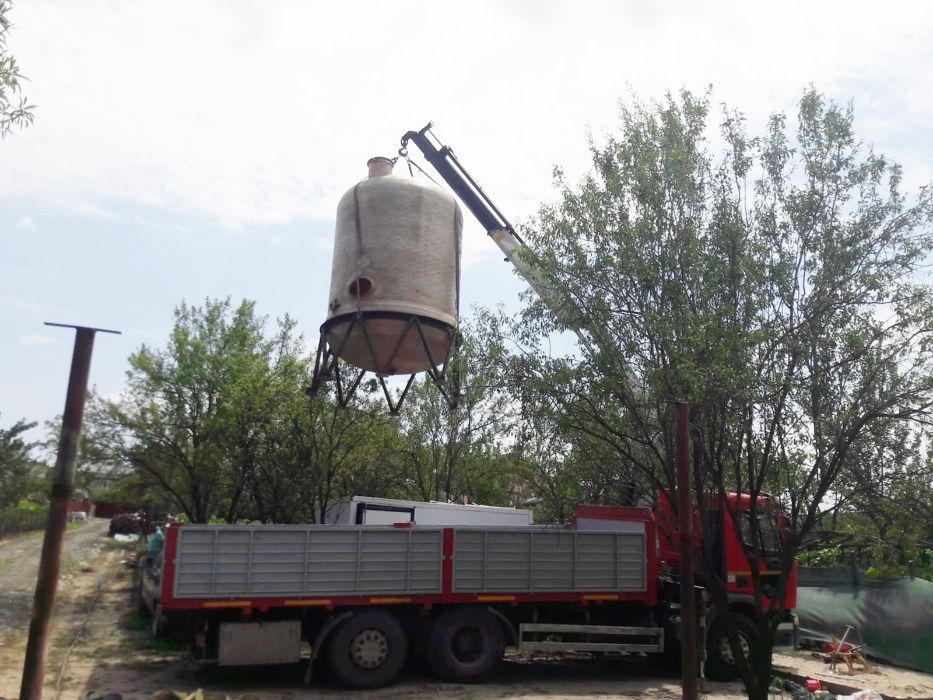 Servicii transport marfa camion cu macara+remorca ridicari/basculari/containere/materiale de constructii, macara 7 tone