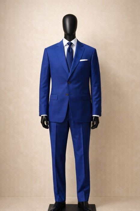 Costum bărbați elegant albastru nou cu etichetă