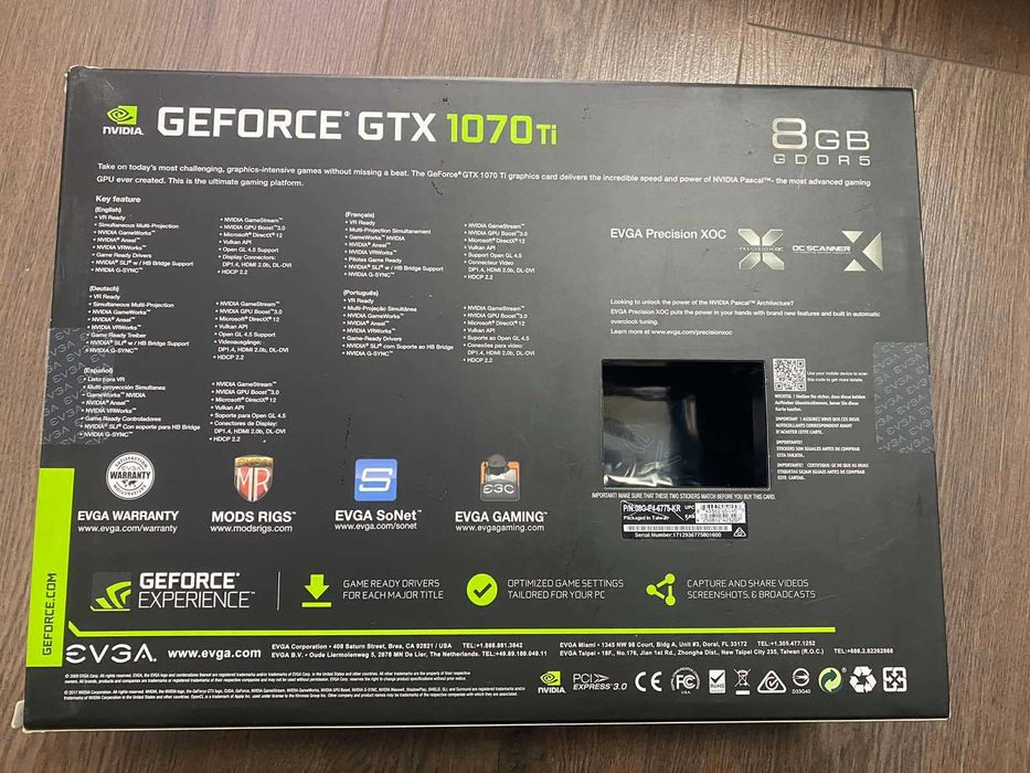 Видеокарта EVGA GTX 1070 TI FTW2