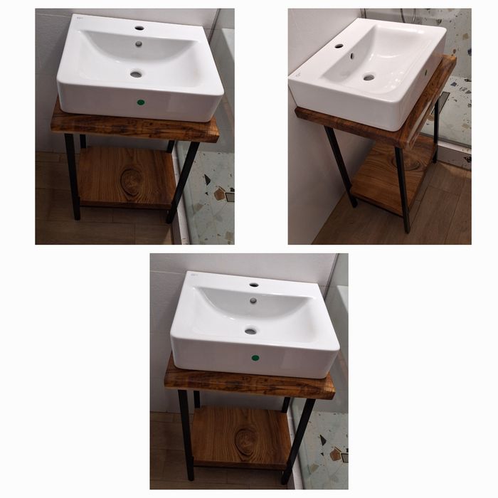 Masa cafea lemn masiv si rasina epoxidica