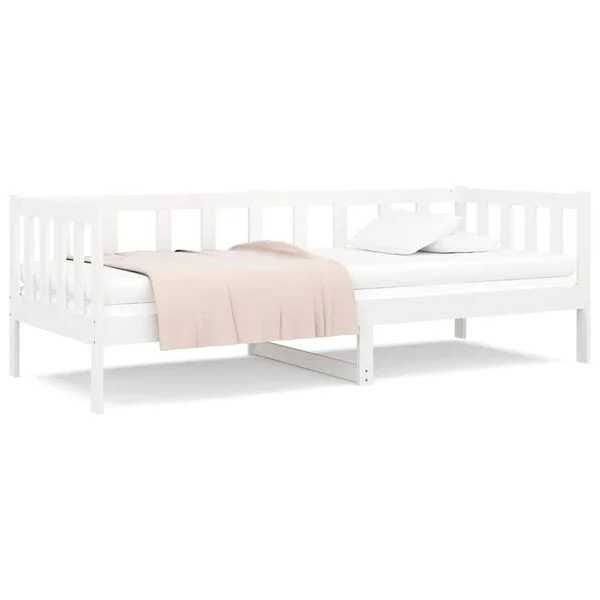 Pat 90x190 cm lemn masiv de pin alb - vidaXL