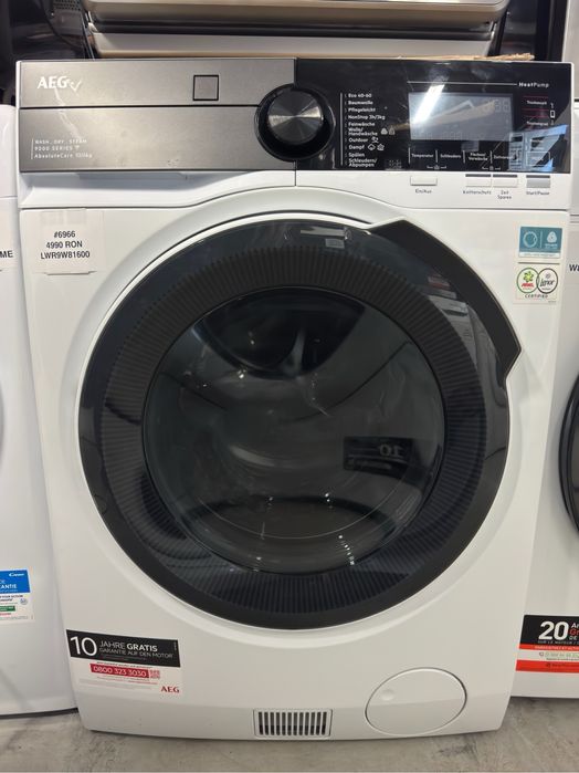 Mașină de spălat rufe cu uscător cu pompă de căldură AEG LWR9W81600