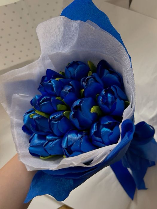 Тюльпаны из атласных лент