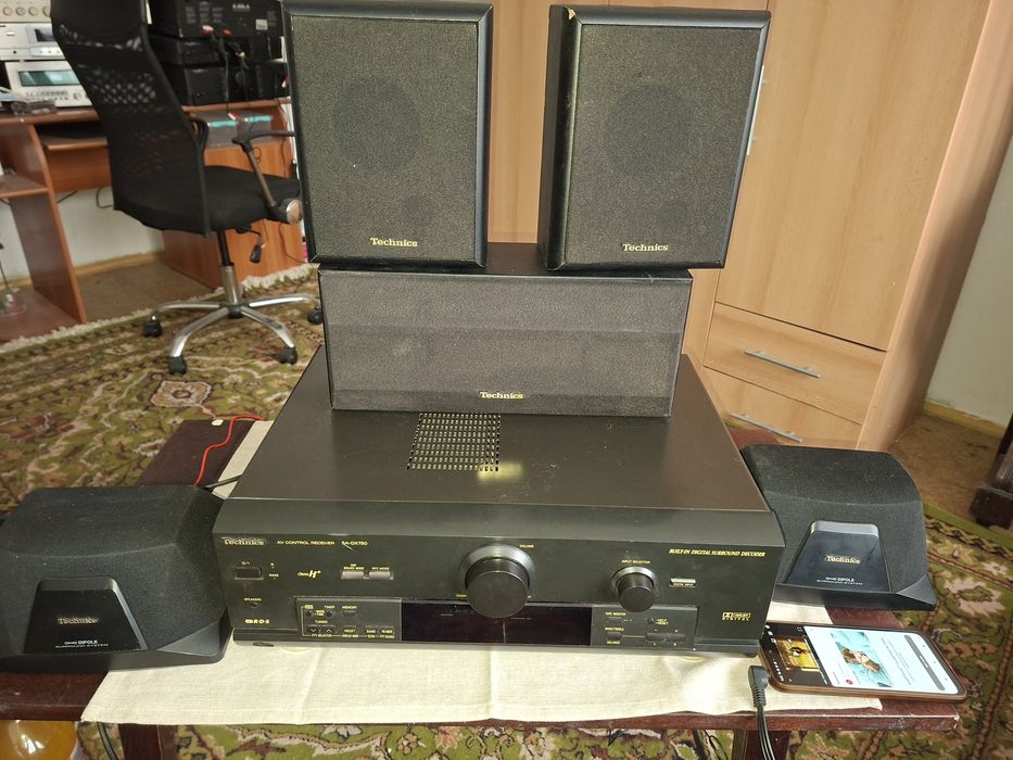 Amplificator 5 x 80W  Technics SA-DX750 + 5 boxe Surround,tuner Stereo