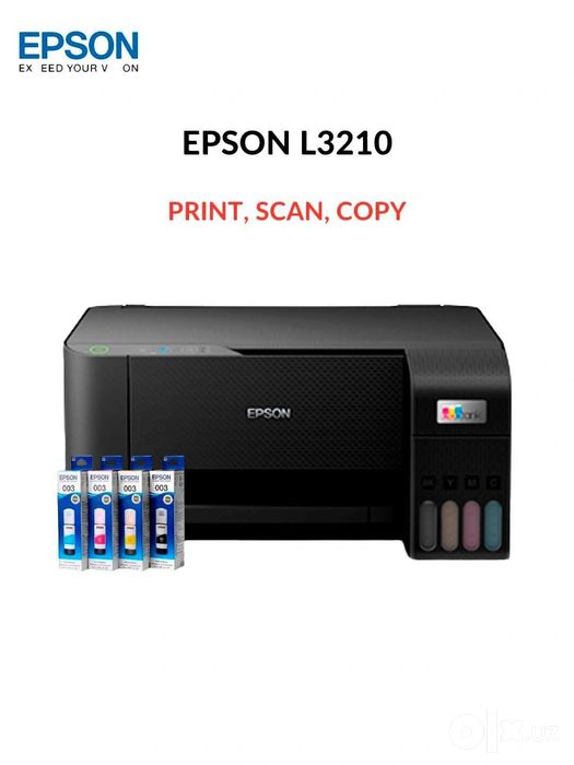 Принтер МФУ Epson L3210, цветной, 3 в 1 A4 оригинал Год гарантия !!!