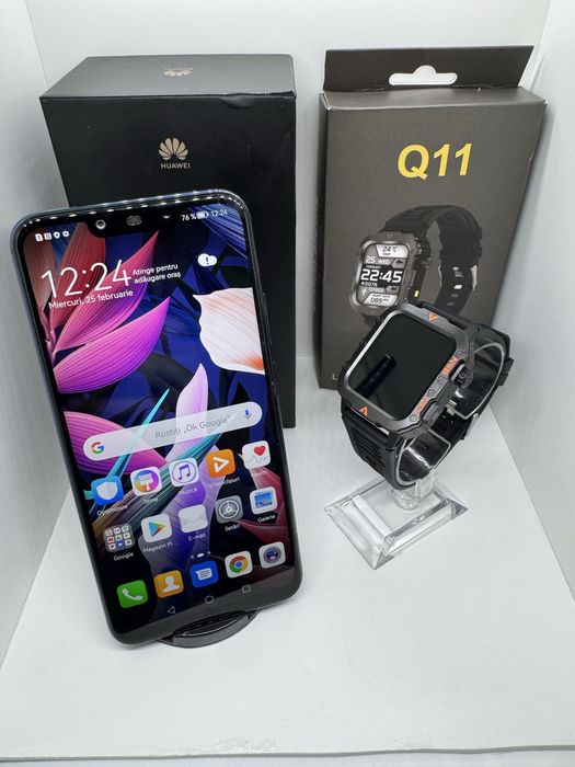 Pachet Huawei Mate 20 Lite cu husa + Smartwatch nou | Full Box | Husă
