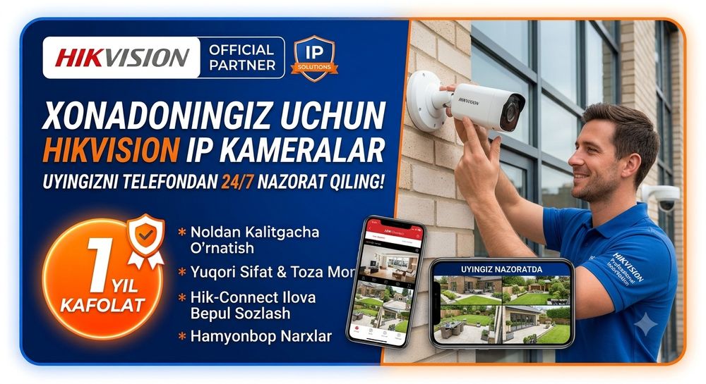 Hikvision IP kuzatuv kameralari — Hamyonbop va Sifatli