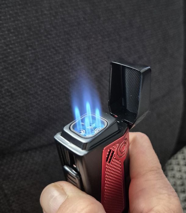 Луксозна запалка за пури HONEST с подарък резачка,три цвята