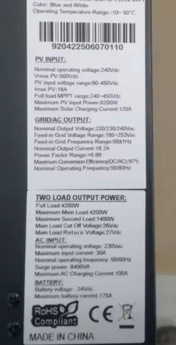 Invertor easun smh /// de 4.2 kw este pe 24 v
