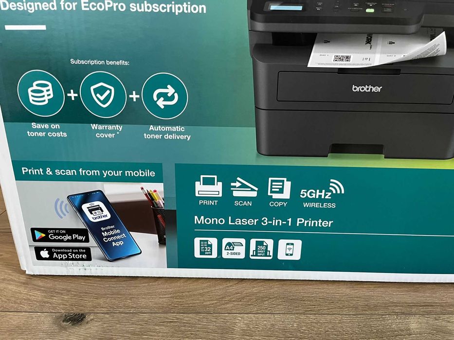 Imprimanta multifunctionala laser Brother DCP-L2627DWE, 3 in 1, WLAN