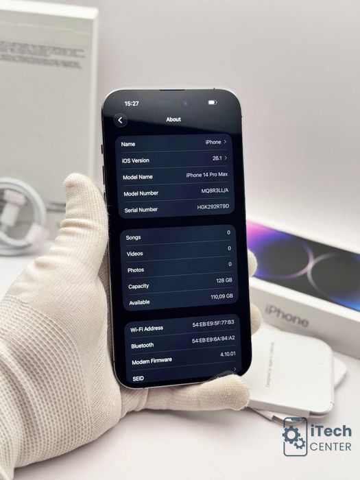 iPhone 14 Pro MAX, 128GB, Purple, 100% батерия, КАТО НОВ, 1г ГАРАНЦИЯ!