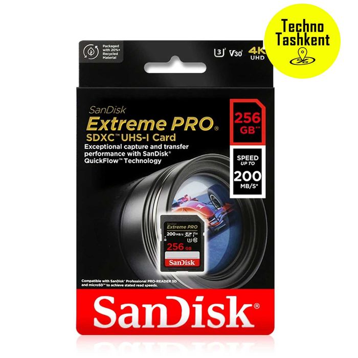 Карта памяти SDXC 512/256 Sandisk Extreme Pro UHS-I 200MB/S,U3 4K V30