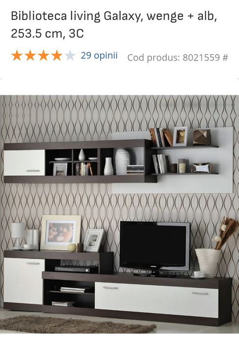Vând mobilă living Galaxy wenge si alb pt.sufragerie,living,etc.