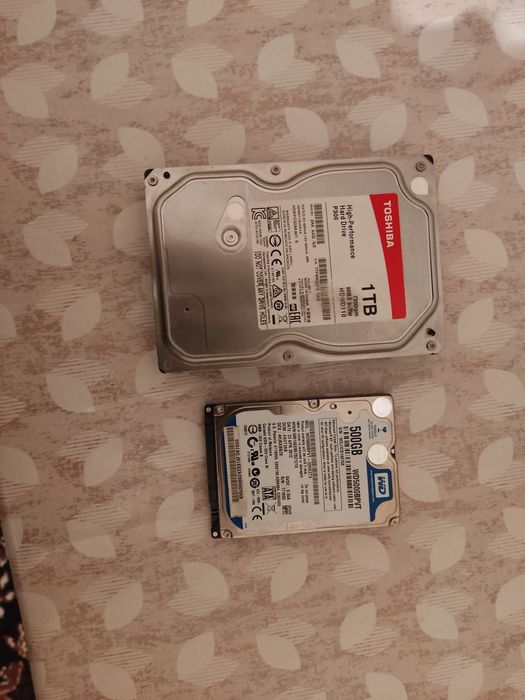 Жёсткие диски 1тб + 500гб за 6тыс тг. HDD. Хард.
