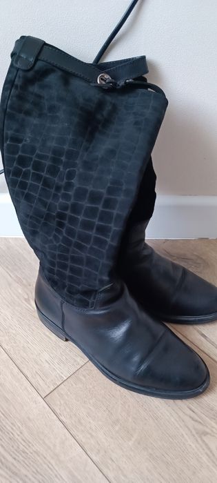 Женские сапоги кожа