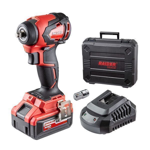 Ударен гайковерт с акумулатор 3/8 1/2 280nm 4ah raider industrial