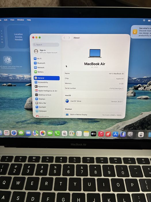 MacBook Air M1, 8/256