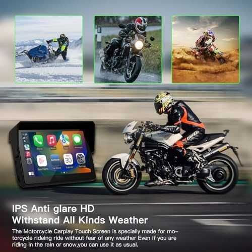 CARabc 5" IPS сензорен екран, преносим Apple Carplay за мотоциклет