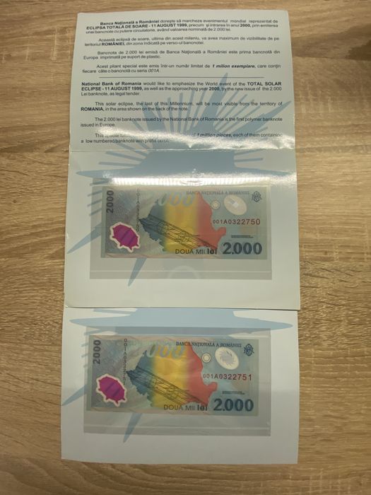 Bancnota 2000 lei de colectie