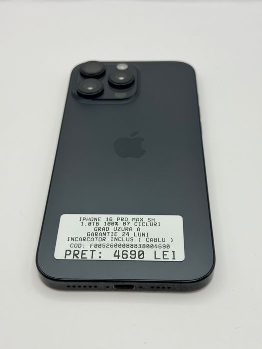 Iphone 16 Pro Max 1.0T 100% Garantie Rate BuyBack - iphonezone.ro