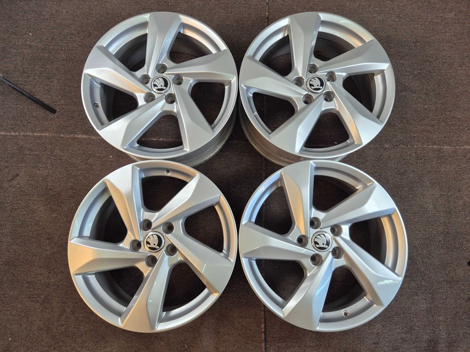 4 Jante Aliaj 5x112 18'' 7J ET 43 - OEM AUDI Q2 Q3 / VW Passat Touran Sharan T-Roc Tiguan / Skoda Octavia Karoq Kodiaq CA NOI !