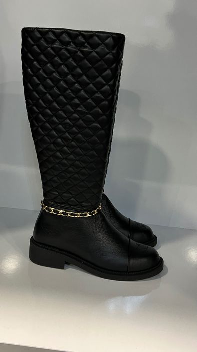 Ботуши черни естествена кожа