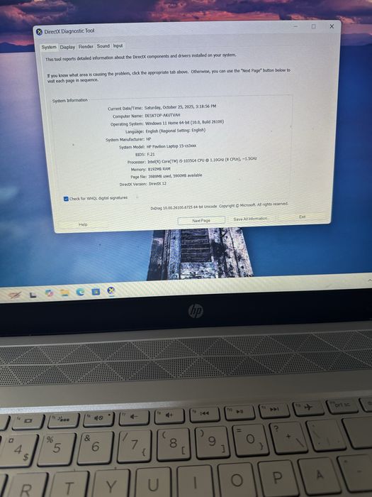 Hp I5- 1035g4 cu 8 gb ram ssd