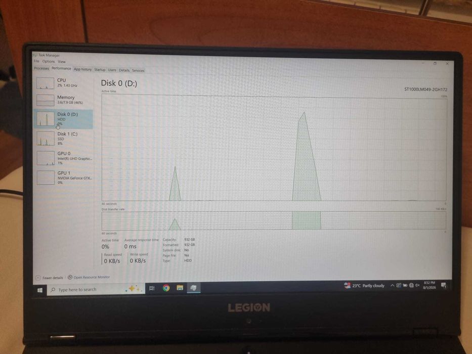 Lenovo Legion Y530-15ICH – i5-8300H / GTX 1060 6GB / 8GB RAM / SSD + HDD 1TB