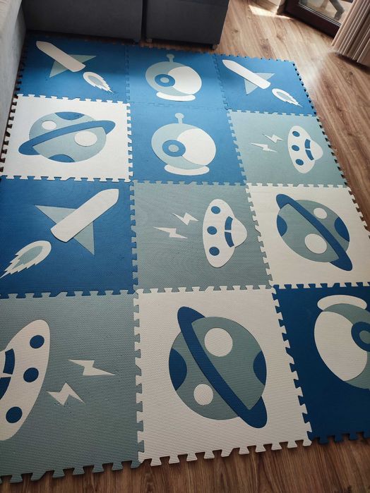 Детски мек пъзел килимче 12бр 60х60см