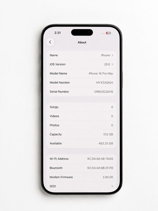 iPhone 16 Pro Max 512 GB, цвят Natural Titanium