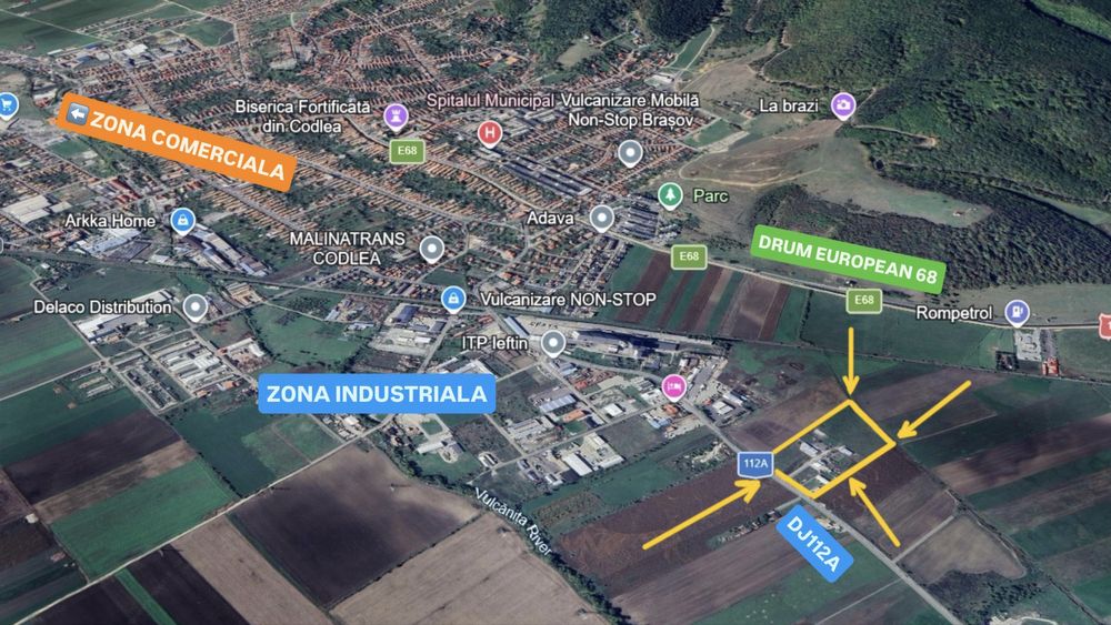 Vând Teren Intravilan Industrial PUZ Codlea Brasov Transilvania Investitie