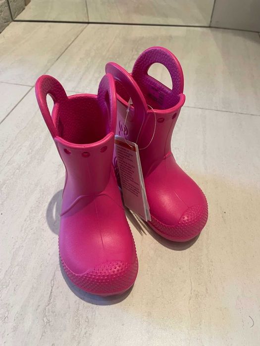 Crocs rain boots candy pink, размер 22-23 (неносени)