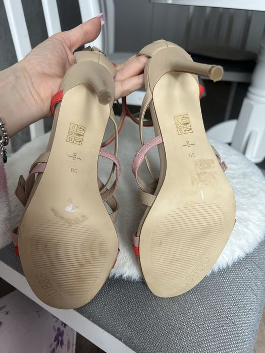 GUESS sandale piele naturală 38 NOI toc 10 cm