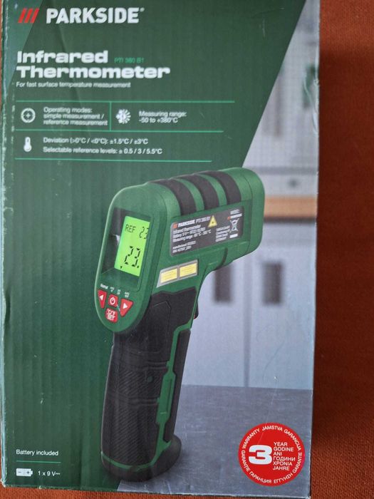 Termometru digital cu laser  si infraroșu model PTI 380 B1 Parkside
