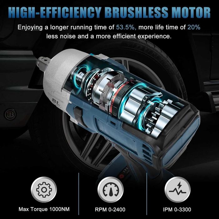 Impact brushless 1000 Nm, pt bateri BOSCH GBA, REDUS de la 725RON