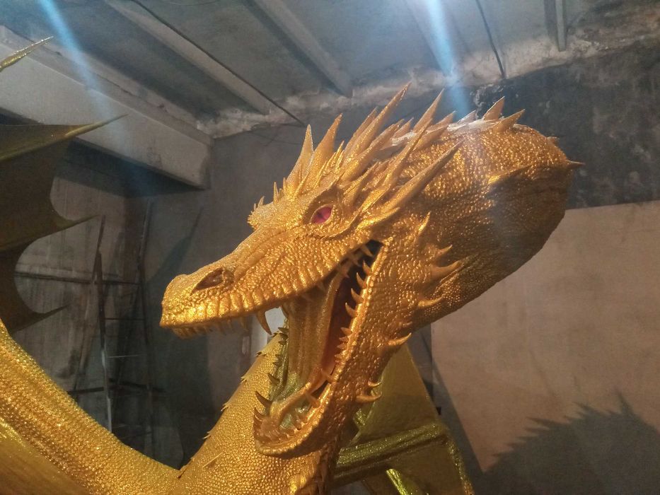 Большой металлический дракон 3.3м | арт-обьект для бизнеса.