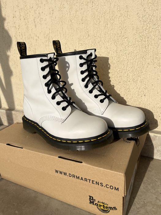 Ghete Dr Martens 1460 white smooth