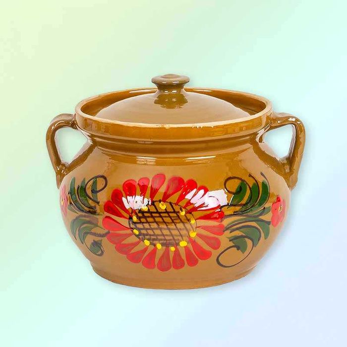 Глинена тенджера с капак 18 см, 2 л