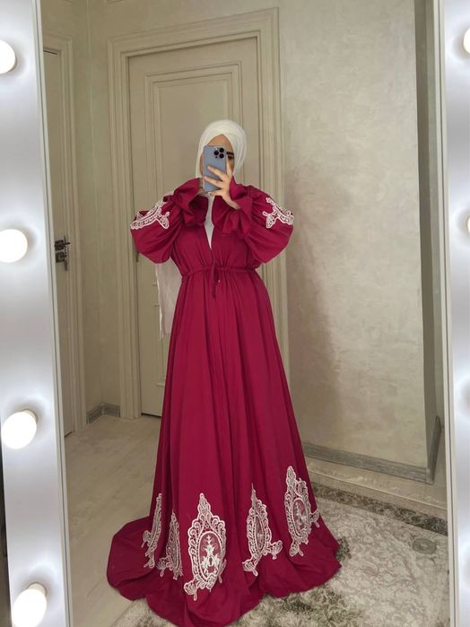 малиновая абая (malina rang abaya) новый engi очень красивая