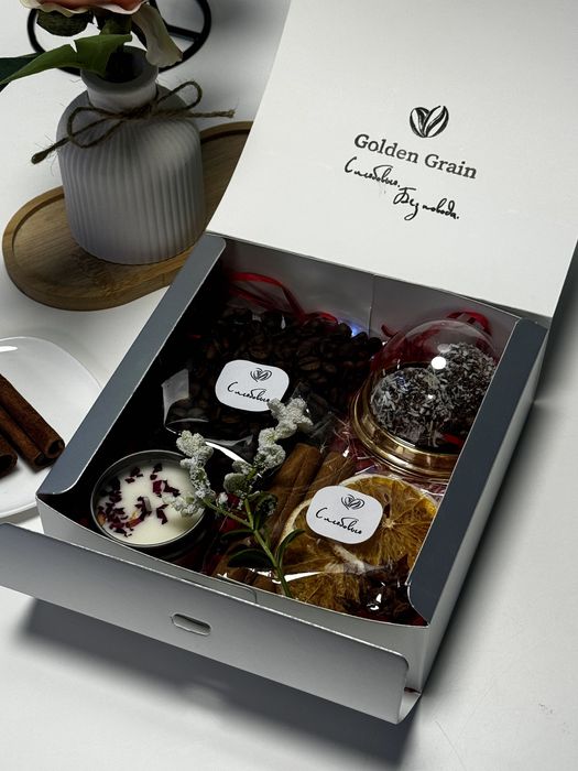 Подарочные боксы с зернами кофе 100% арабики