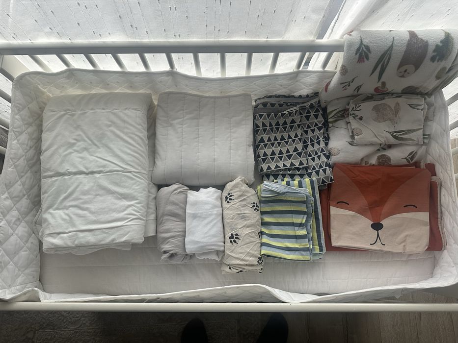 Pătuț IKEA GULLIVER + saltea cocos VYSSA + protecții – set complet