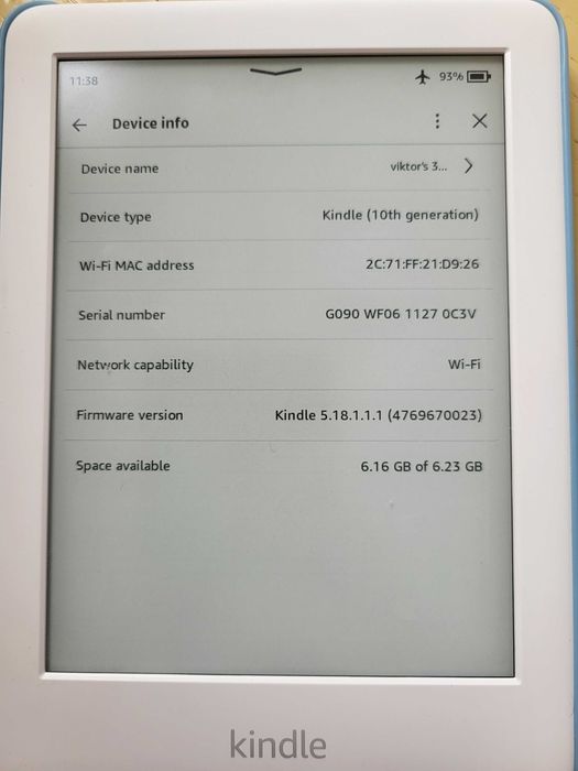 Amazon Kindle Paperwhite 10то поколение с подсветка.