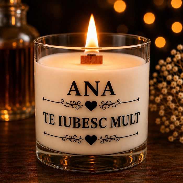 Lumânare personalizată cu nume și mesaj | Cadou pentru soție, mamă